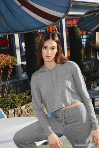 American Apparel AARSATR3353 NŐI TRI-BLEND RÖVID FAZONÚ KAPUCNIS PULÓVER L