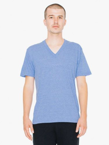 American Apparel AATR461 UNISEX TRI-BLEND RÖVID UJJÚ V-NYAKÚ PÓLÓ L