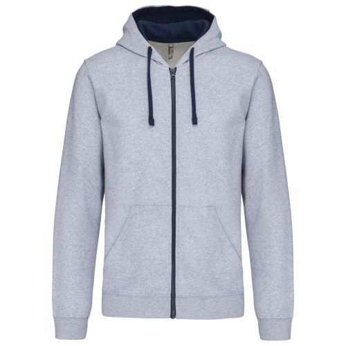 Kariban KA466 MEN'S CONTRAST HOODED FULL ZIP SWEATSHIRT L