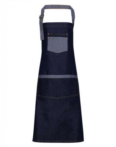 Premier PR127 'DOMAIN' CONTRAST DENIM BIB APRON U