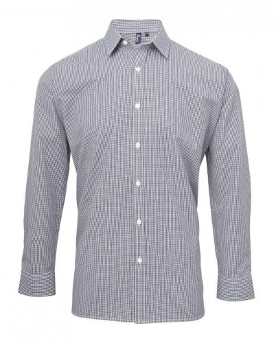 Premier PR220 MEN'S LONG SLEEVE GINGHAM COTTON MICROCHECK SHIRT XS