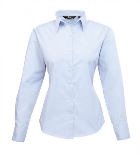 Premier PR300 WOMEN'S LONG SLEEVE POPLIN BLOUSE L