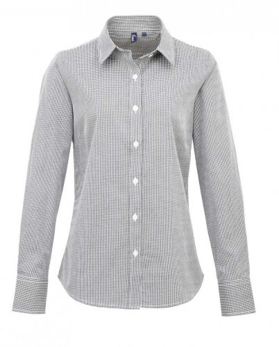 Premier PR320 WOMEN'S LONG SLEEVE GINGHAM MICROCHECK SHIRT 2XL