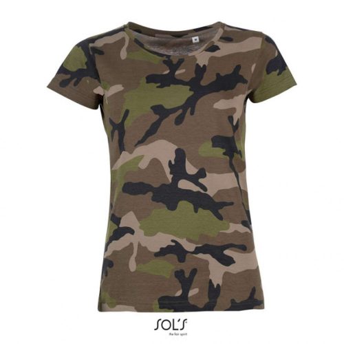 SOL'S SO01187 SOL'S CAMO WOMEN - KÖRNYAKÚ PÓLÓ 2XL