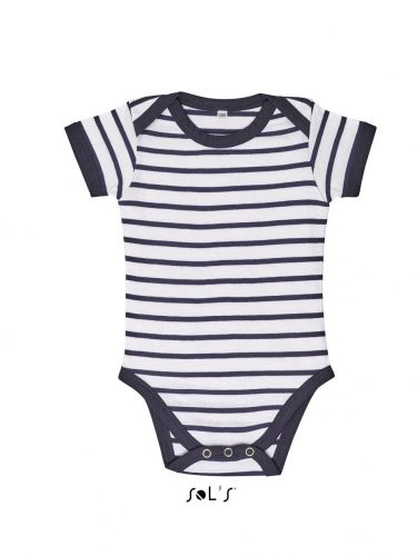 SOL'S SO01401 SOL'S MILES BABY - STRIPED BODYSUIT 12/18M